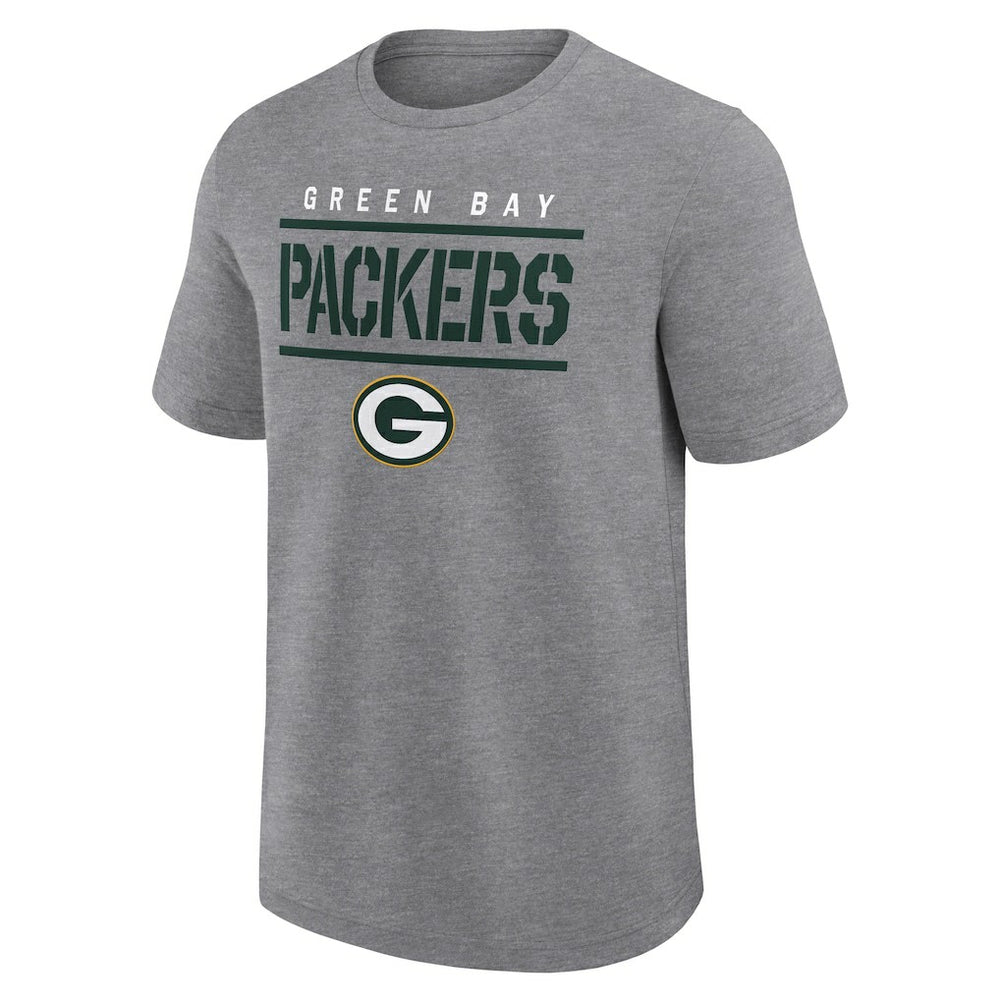 Green Bay Packers Logo Athletic Top Notch T-Shirt Heather Gray
