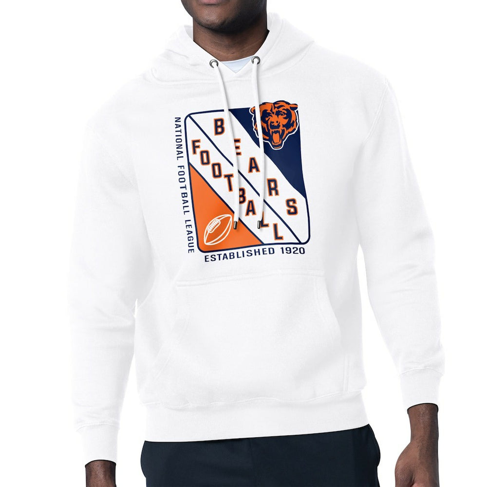 Chicago Bears Starter Shield Logo Pullover Hoodie White