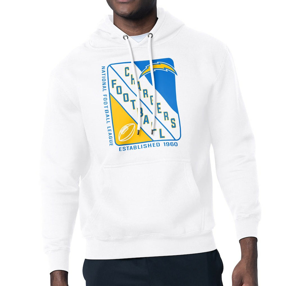 Los Angeles Chargers Starter Shield Logo Pullover Hoodie White