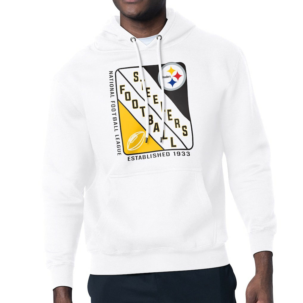 Pittsburgh Steelers Starter Shield Logo Pullover Hoodie White