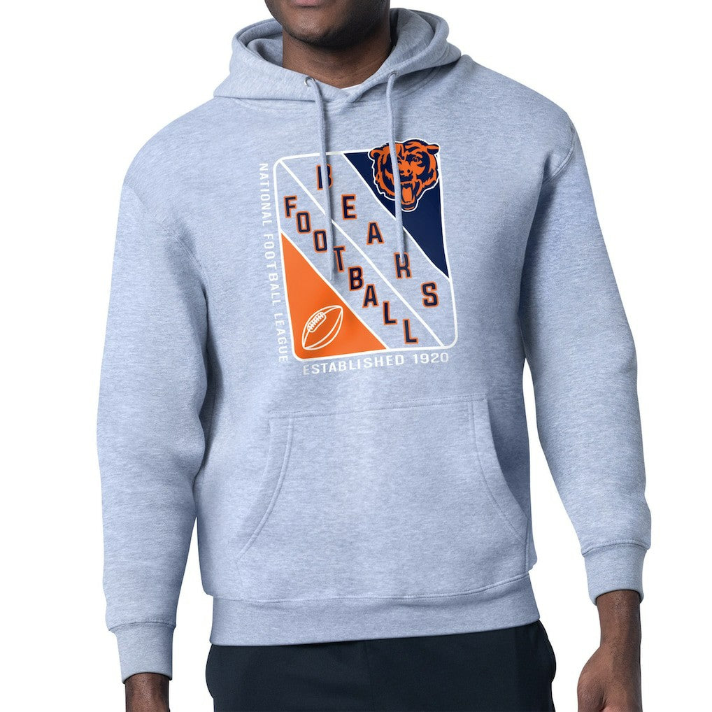 Chicago Bears Starter Shield Logo Pullover Hoodie Heather Gray