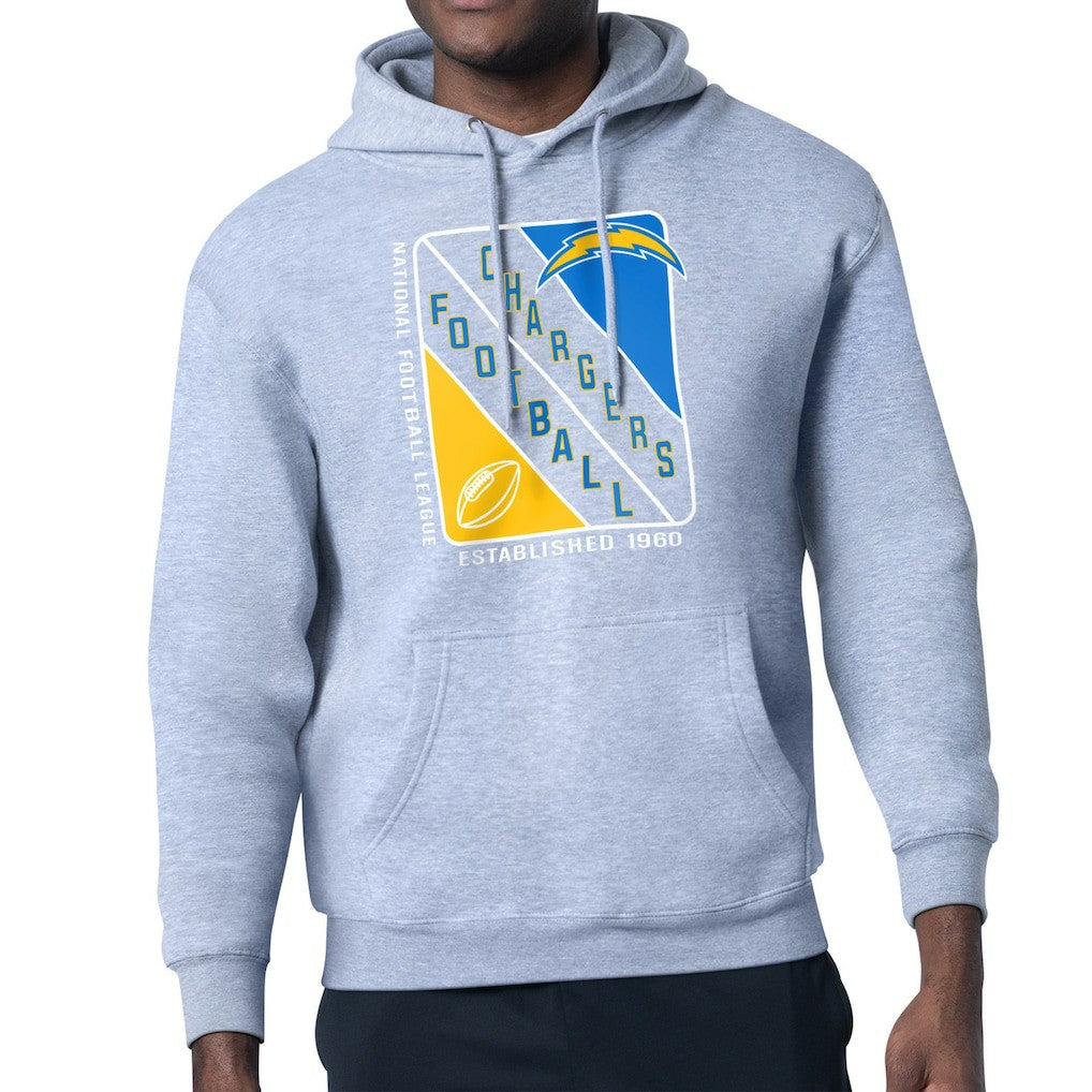 Los Angeles Chargers Starter Shield Logo Pullover Hoodie Heather Gray