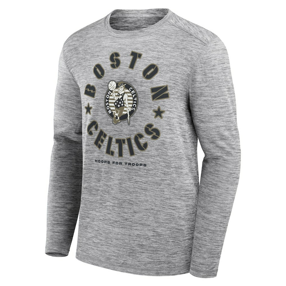 Boston Celtics NBA Hoops for Troops Long Sleeve T-Shirt Heather Gray