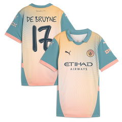 Kevin De Bruyne Manchester City Women's 2024/25 Fourth Replica Player Jersey Blue shop