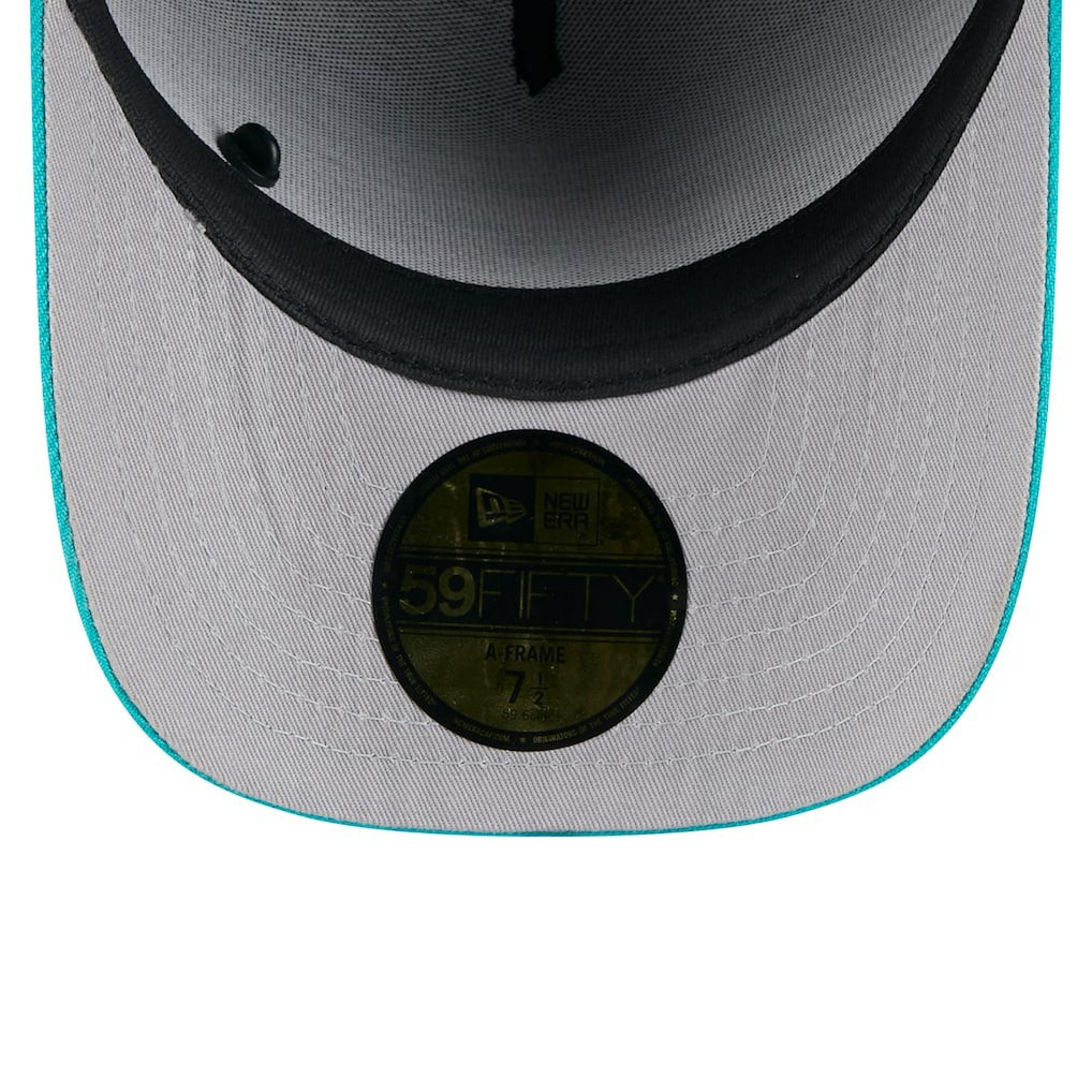 Miami Dolphins New Era 2025 NFL Draft On Stage A-Frame 59FIFTY Fitted Hat Black/Aqua