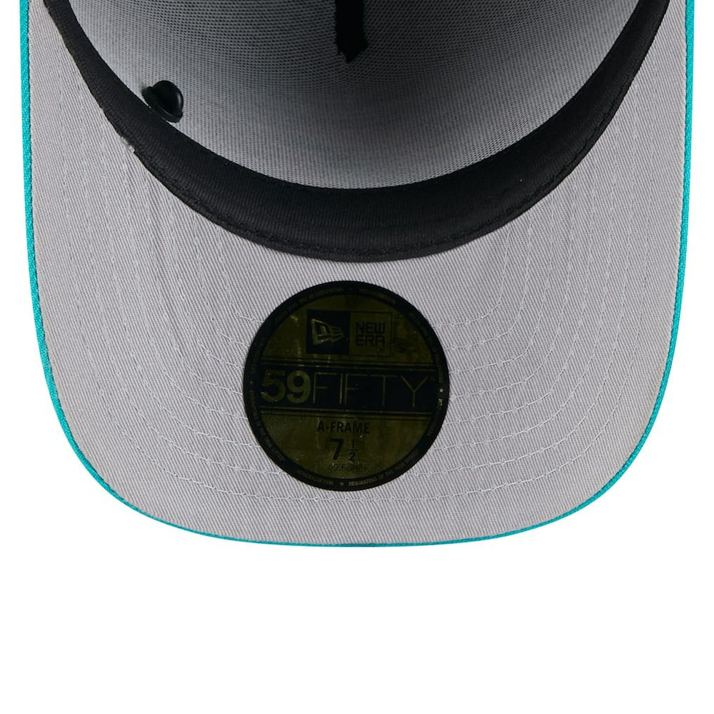Miami Dolphins New Era 2025 NFL Draft On Stage A-Frame 59FIFTY Fitted Hat Black/Aqua