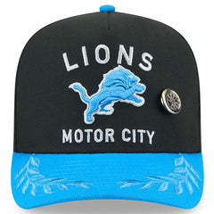 Detroit Lions New Era 2025 NFL Draft On Stage A-Frame 59FIFTY Fitted Hat Black/Blue