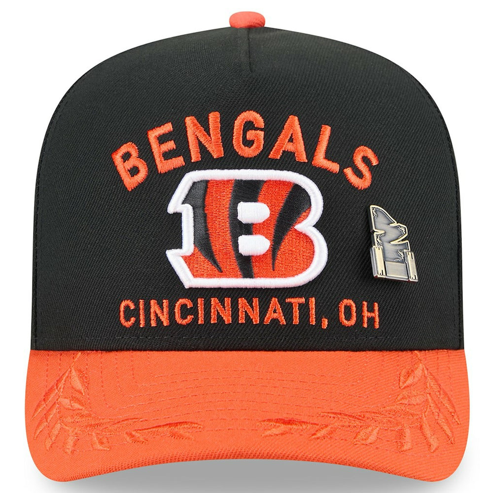 Cincinnati Bengals New Era 2025 NFL Draft On Stage A-Frame 59FIFTY Fitted Hat Black/Orange