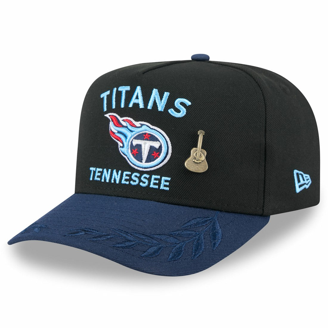 Tennessee Titans New Era 2025 NFL Draft On Stage A-Frame 59FIFTY Fitted Hat Black/Navy