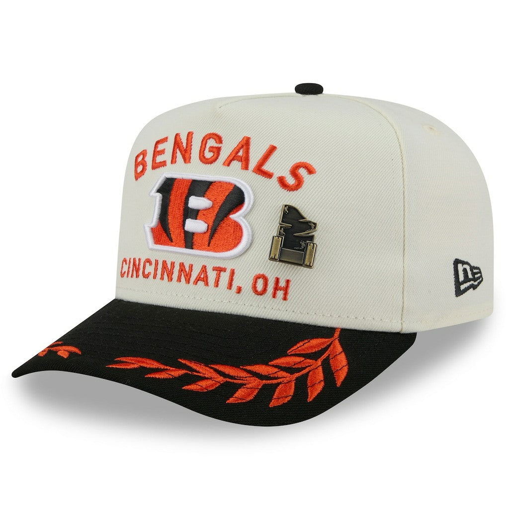 Cincinnati Bengals New Era 2025 NFL Draft A-Frame 59FIFTY Fitted Hat Cream/Black