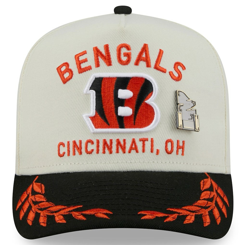 Cincinnati Bengals New Era 2025 NFL Draft A-Frame 59FIFTY Fitted Hat Cream/Black
