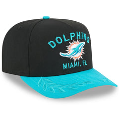 Miami Dolphins New Era 2025 NFL Draft A-Frame 9FIFTY Snapback Hat Black/Aqua