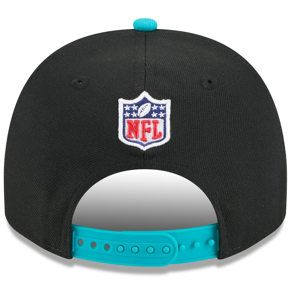 Miami Dolphins New Era 2025 NFL Draft A-Frame 9FIFTY Snapback Hat Black/Aqua