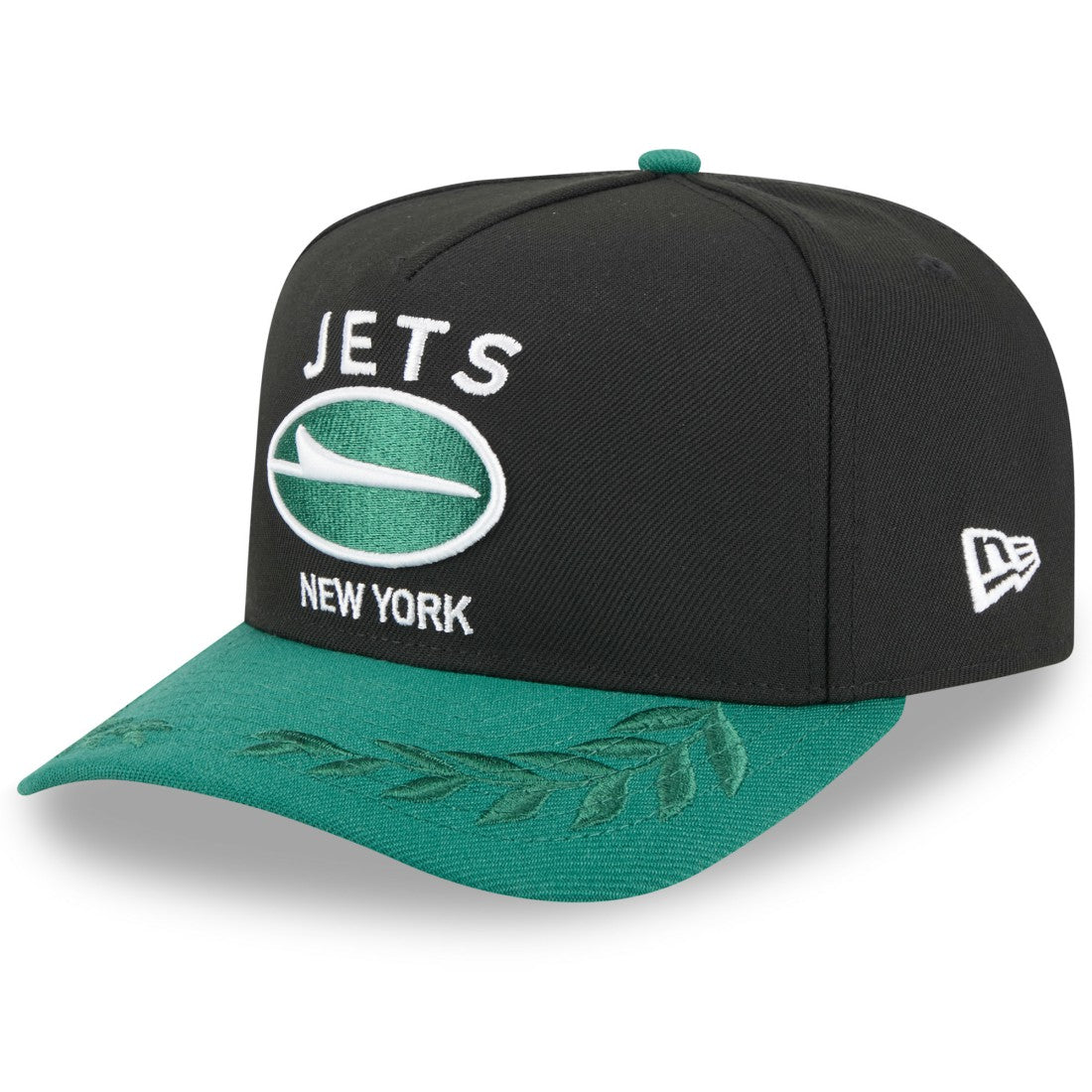 New York Jets New Era 2025 NFL Draft A-Frame 9FIFTY Snapback Hat Black/Green