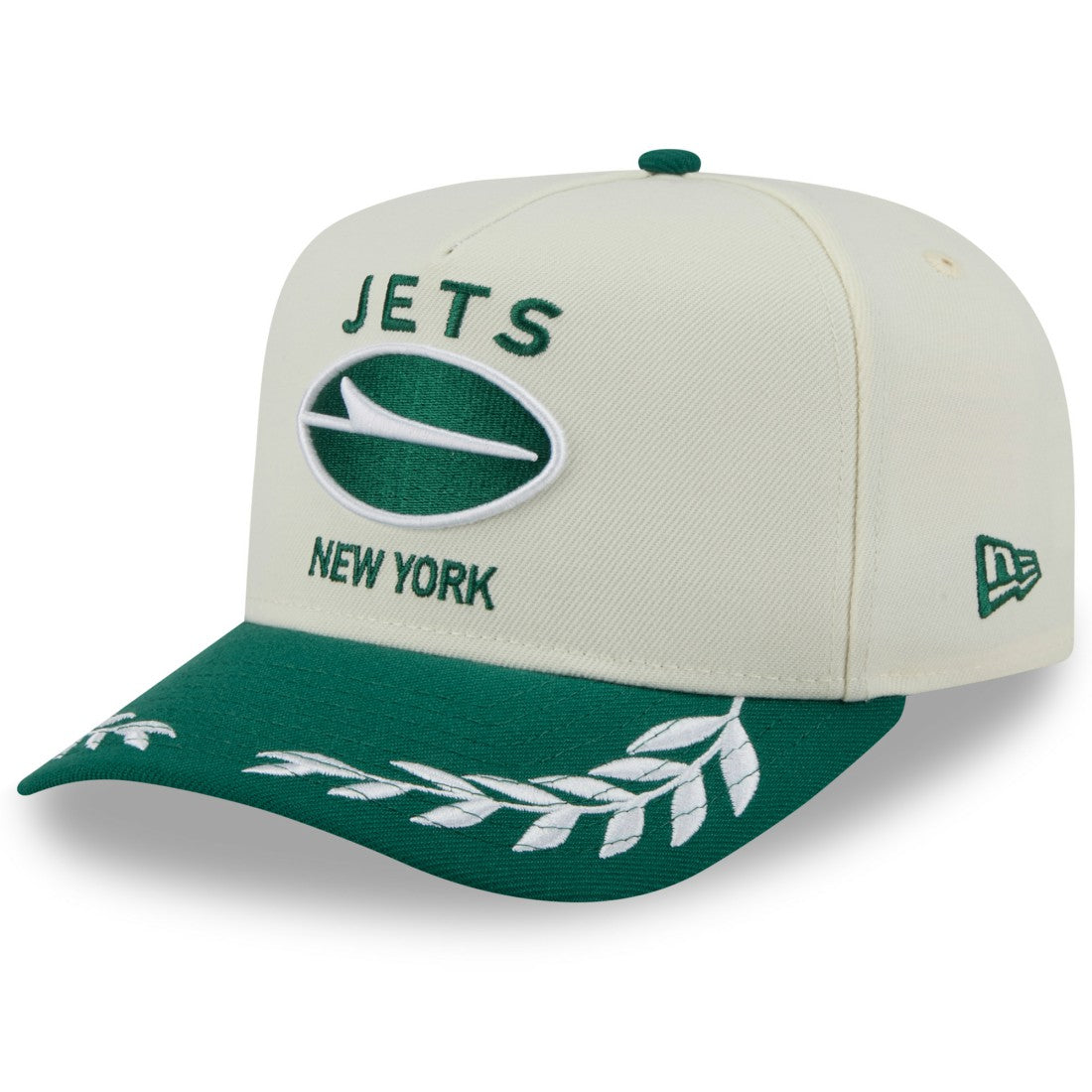 New York Jets New Era 2025 NFL Draft A-Frame 9FIFTY Snapback Hat Cream/Green
