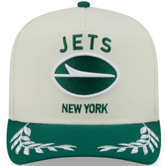 New York Jets New Era 2025 NFL Draft A-Frame 9FIFTY Snapback Hat Cream/Green
