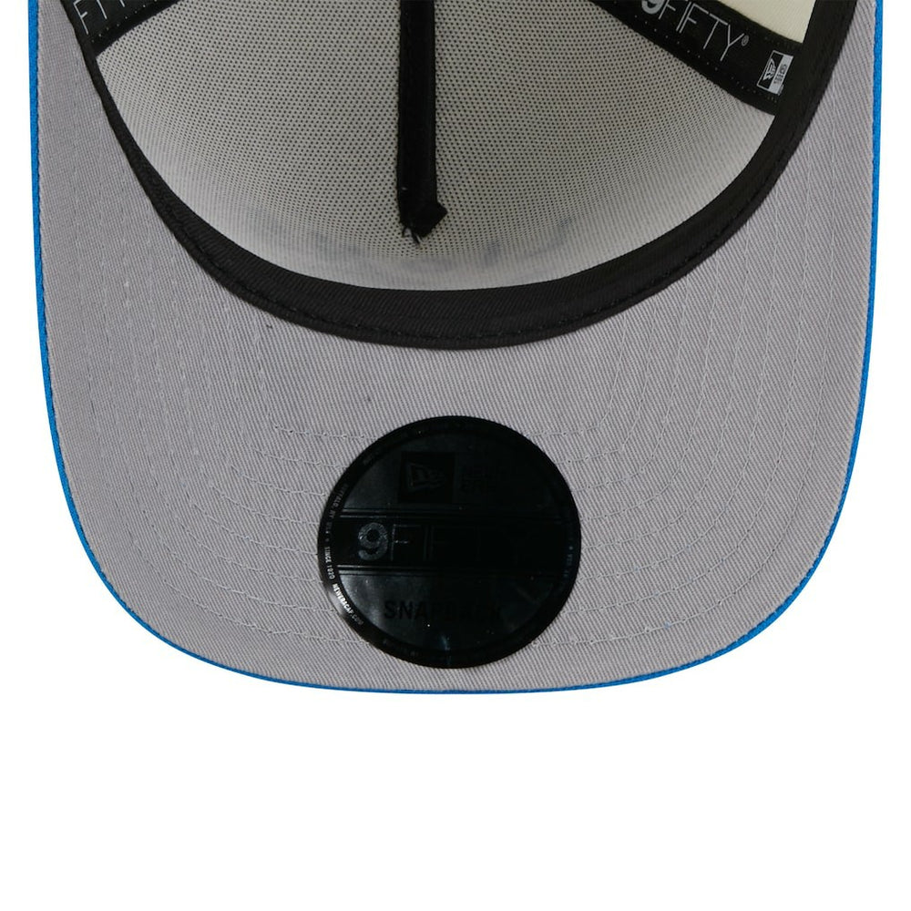 Detroit Lions New Era 2025 NFL Draft A-Frame 9FIFTY Snapback Hat Cream/Blue