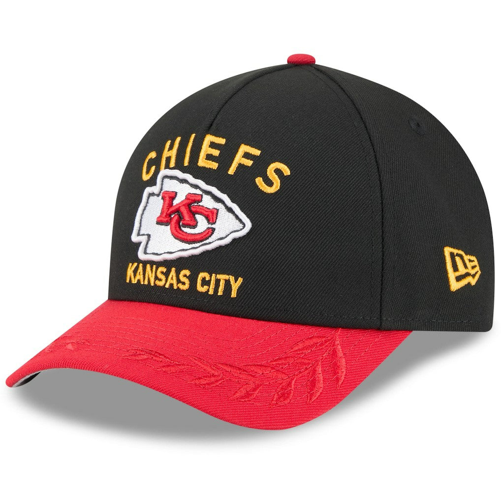 Kansas City Chiefs New Era 2025 NFL Draft 9FORTY A-Frame M-Crown Adjustable Hat Black/Red