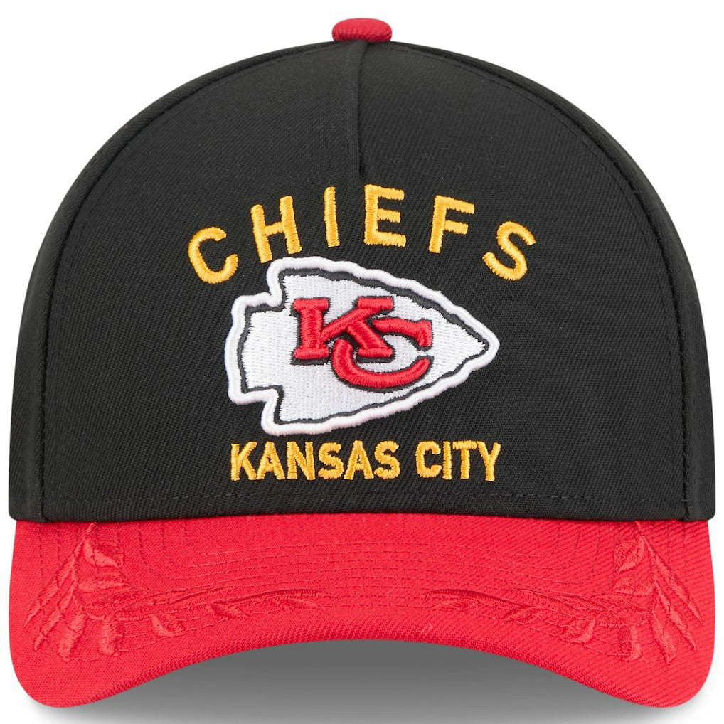 Kansas City Chiefs New Era 2025 NFL Draft 9FORTY A-Frame M-Crown Adjustable Hat Black/Red