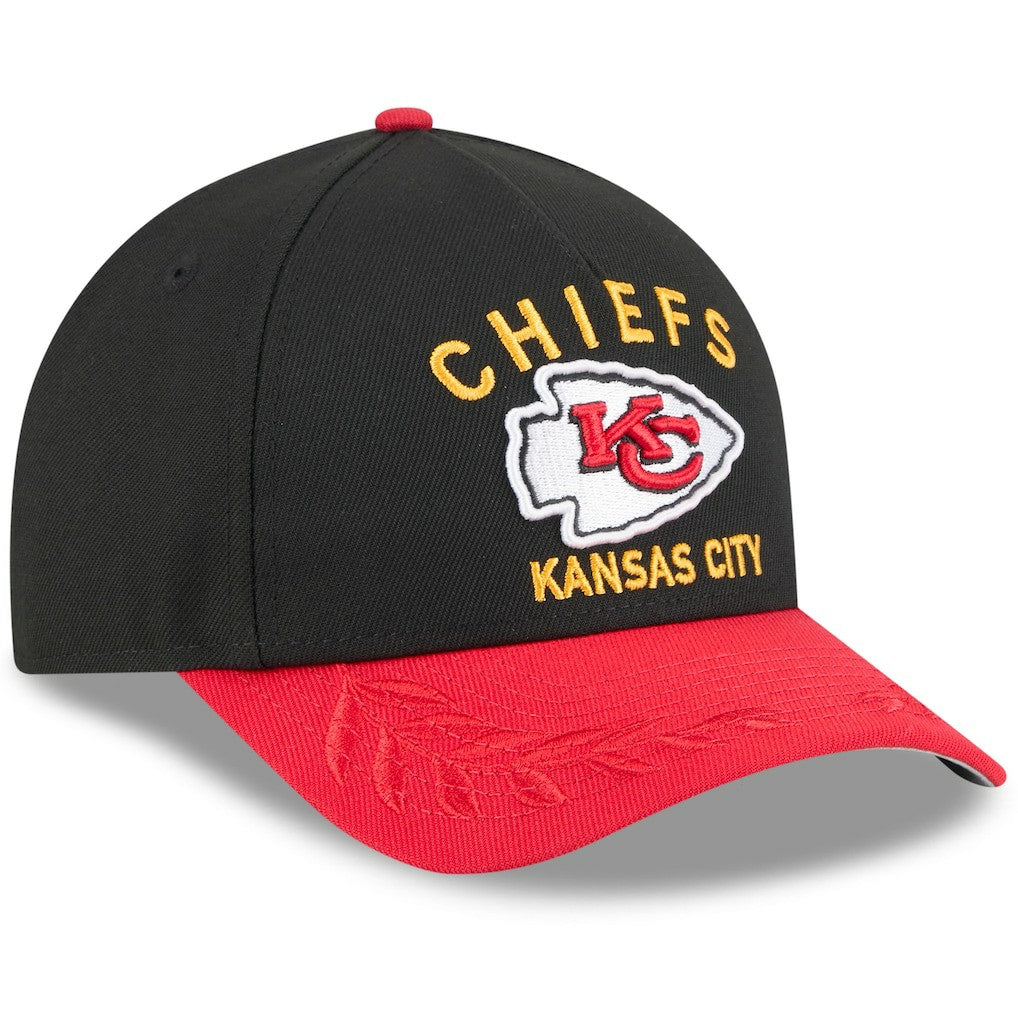 Kansas City Chiefs New Era 2025 NFL Draft 9FORTY A-Frame M-Crown Adjustable Hat Black/Red