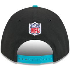 Miami Dolphins New Era 2025 NFL Draft 9FORTY A-Frame M-Crown Adjustable Hat Black/Aqua