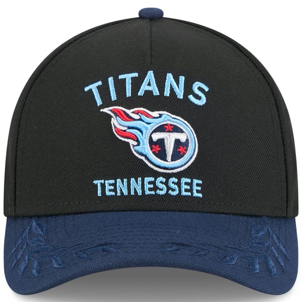 Tennessee Titans New Era 2025 NFL Draft 9FORTY A-Frame M-Crown Adjustable Hat Black/Navy