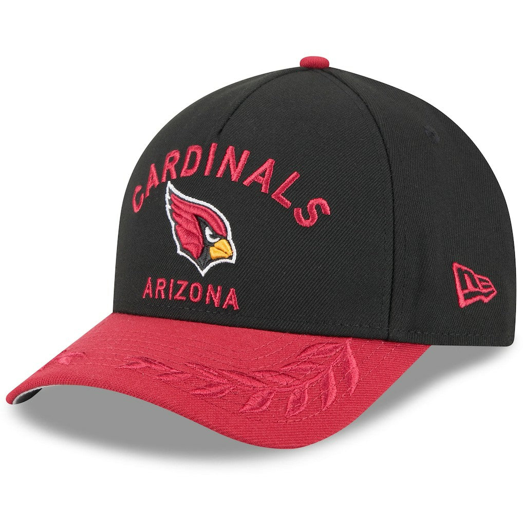 Arizona Cardinals New Era 2025 NFL Draft 9FORTY A-Frame M-Crown Adjustable Hat Black/Cardinal