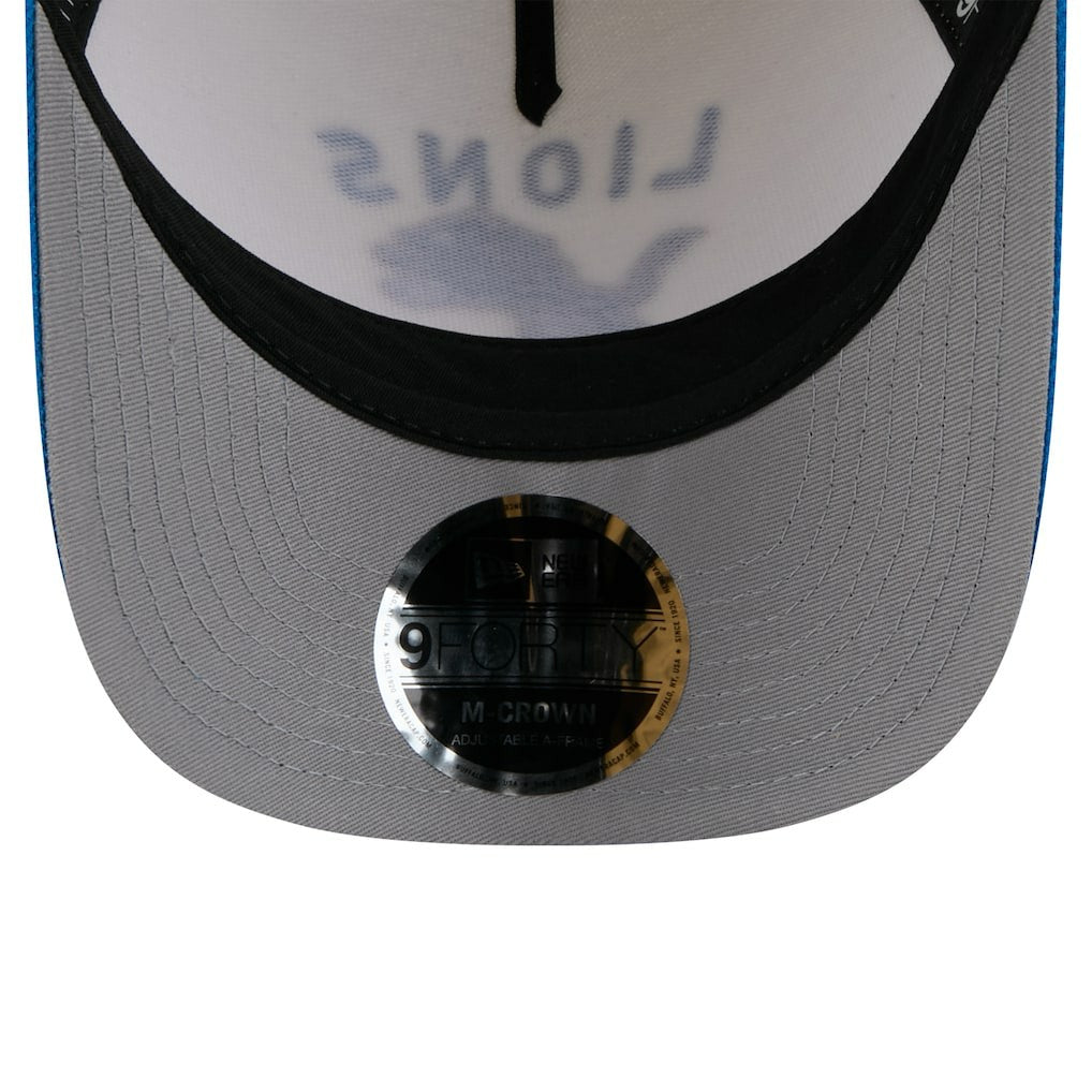 Detroit Lions New Era 2025 NFL Draft 9FORTY A-Frame M-Crown Adjustable Hat Cream/Blue