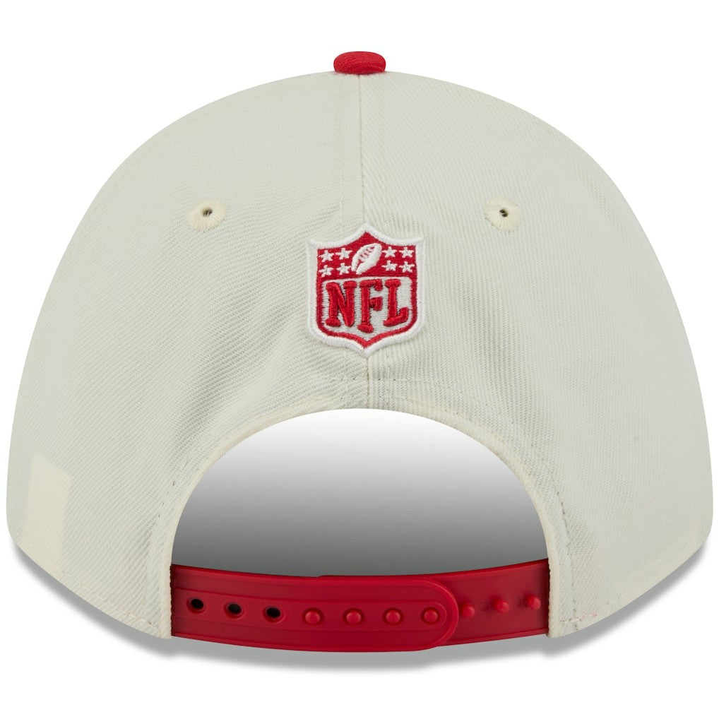Kansas City Chiefs New Era 2025 NFL Draft 9FORTY A-Frame M-Crown Adjustable Hat Cream/Red
