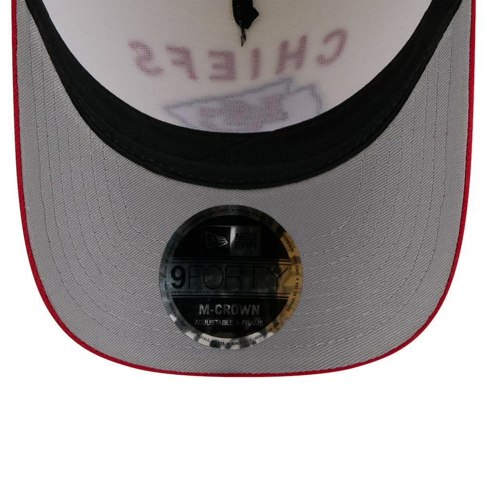 Kansas City Chiefs New Era 2025 NFL Draft 9FORTY A-Frame M-Crown Adjustable Hat Cream/Red