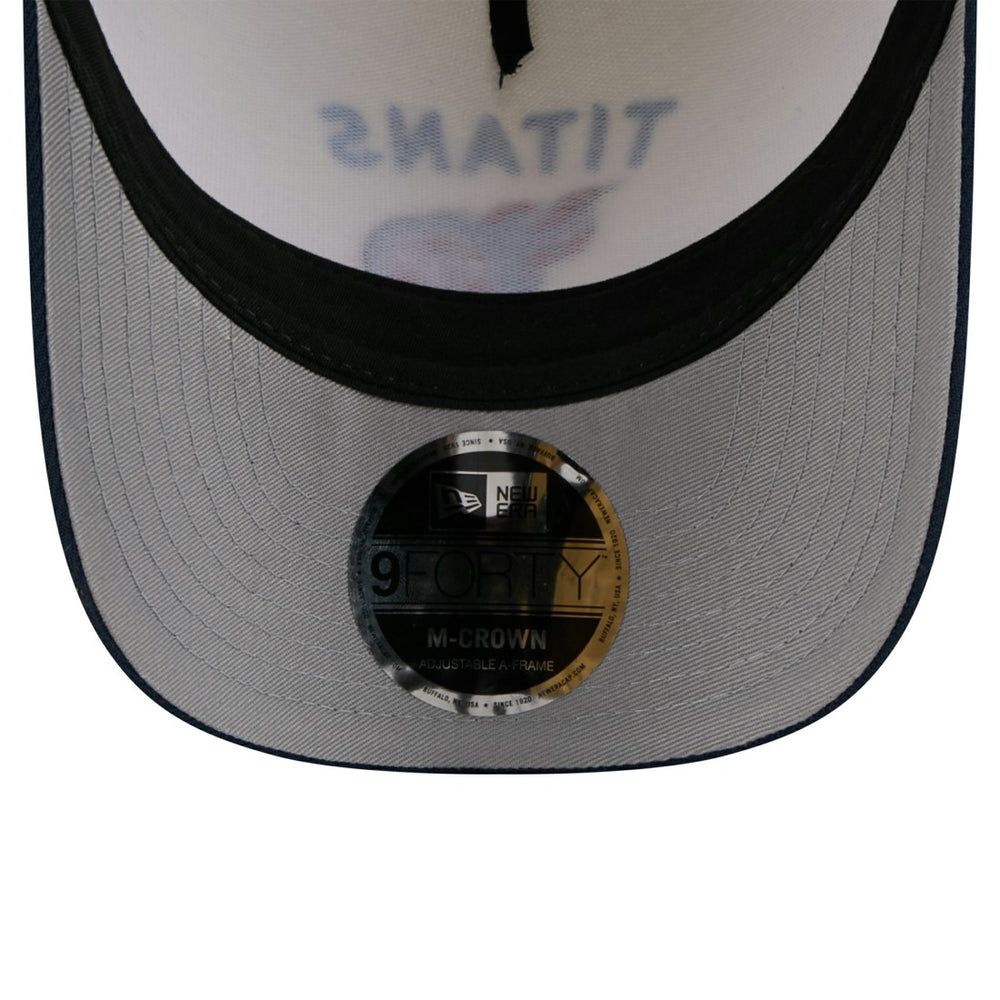 Tennessee Titans New Era 2025 NFL Draft 9FORTY A-Frame M-Crown Adjustable Hat Cream/Navy