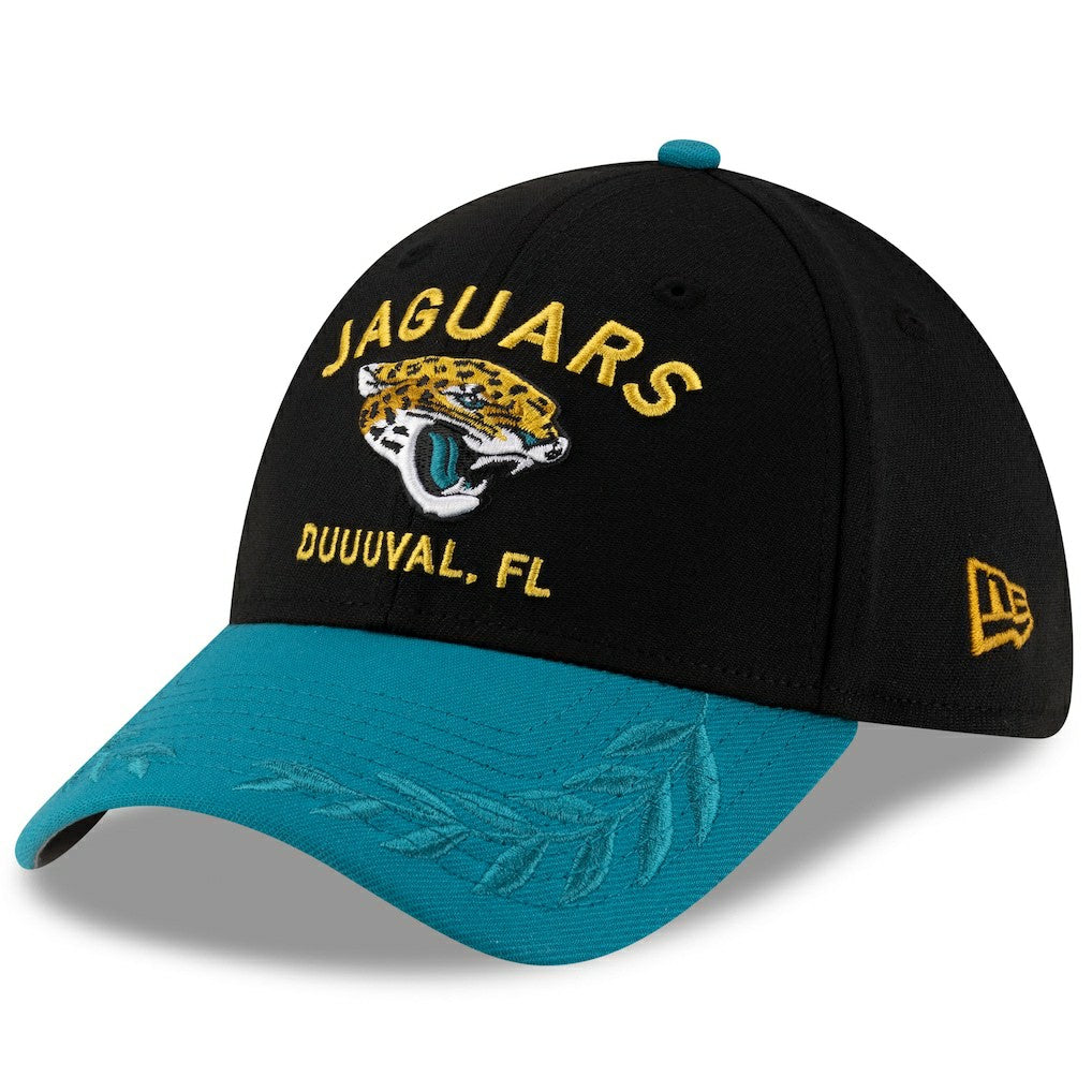 Jacksonville Jaguars New Era 2025 NFL Draft 39THIRTY Flex Hat Black/Teal