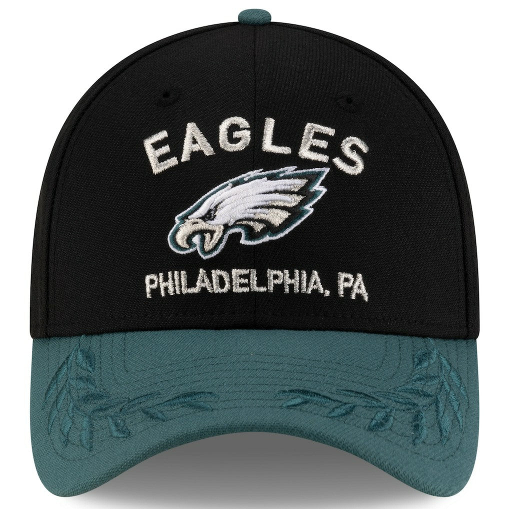 Philadelphia Eagles New Era 2025 NFL Draft 39THIRTY Flex Hat Black/Midnight Green