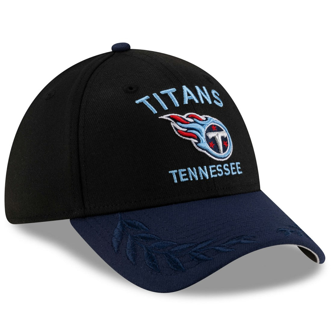 Tennessee Titans New Era 2025 NFL Draft 39THIRTY Flex Hat Black/Navy