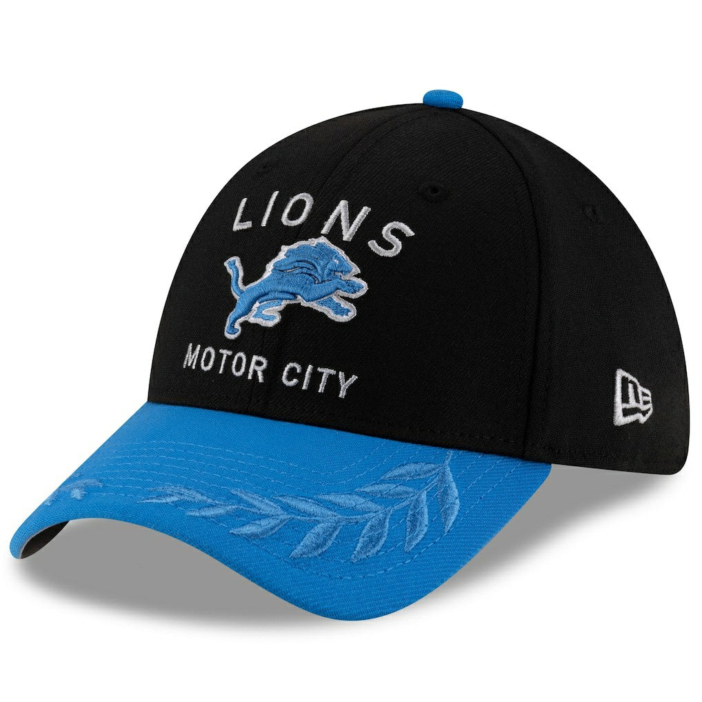 Detroit Lions New Era 2025 NFL Draft 39THIRTY Flex Hat Black/Blue