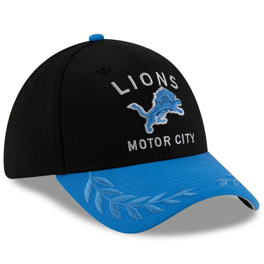 Detroit Lions New Era 2025 NFL Draft 39THIRTY Flex Hat Black/Blue