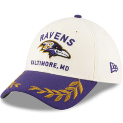 Baltimore Ravens New Era 2025 NFL Draft 39THIRTY Flex Hat Cream/Purple