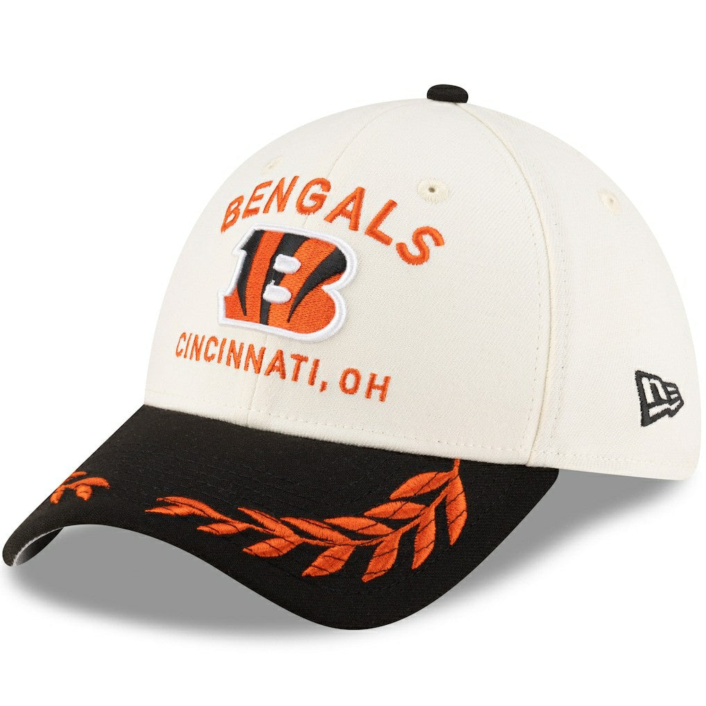 Cincinnati Bengals New Era 2025 NFL Draft 39THIRTY Flex Hat Cream/Black