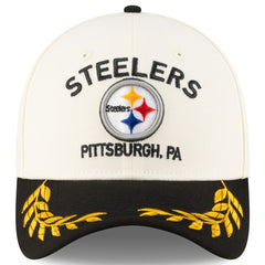 Pittsburgh Steelers New Era 2025 NFL Draft 39THIRTY Flex Hat Cream/Black