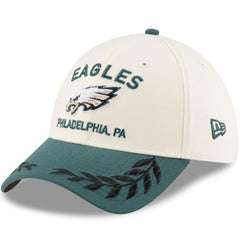 Philadelphia Eagles New Era 2025 NFL Draft 39THIRTY Flex Hat Cream/Midnight Green