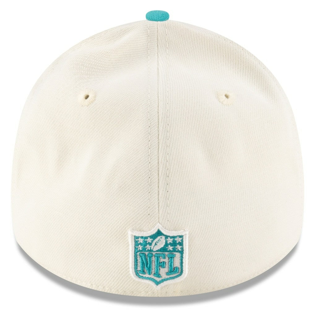 Miami Dolphins New Era 2025 NFL Draft 39THIRTY Flex Hat Cream/Aqua