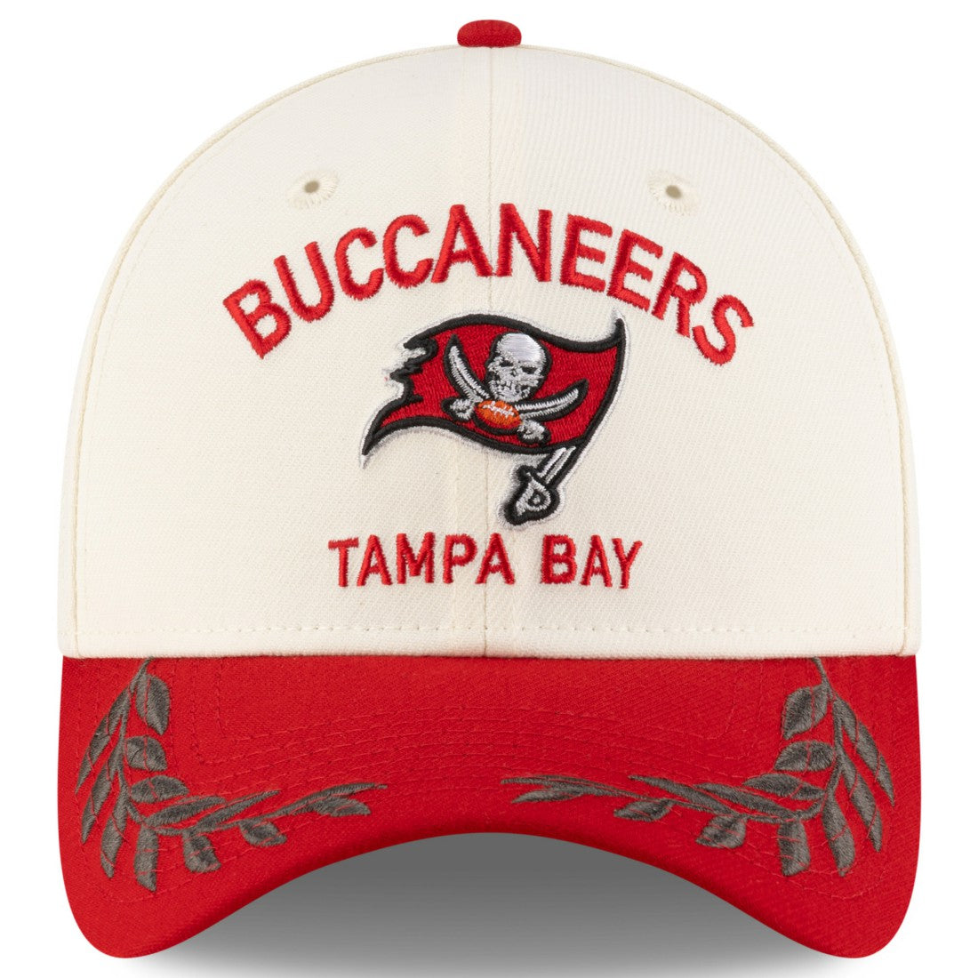 Tampa Bay Buccaneers New Era 2025 NFL Draft 39THIRTY Flex Hat Cream/Red