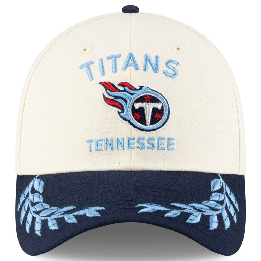 Tennessee Titans New Era 2025 NFL Draft 39THIRTY Flex Hat Cream/Navy