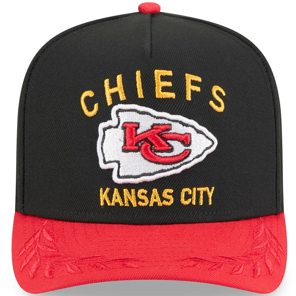 Kansas City Chiefs New Era Youth 2025 NFL Draft A-Frame 9FIFTY Snapback Hat Black/Red