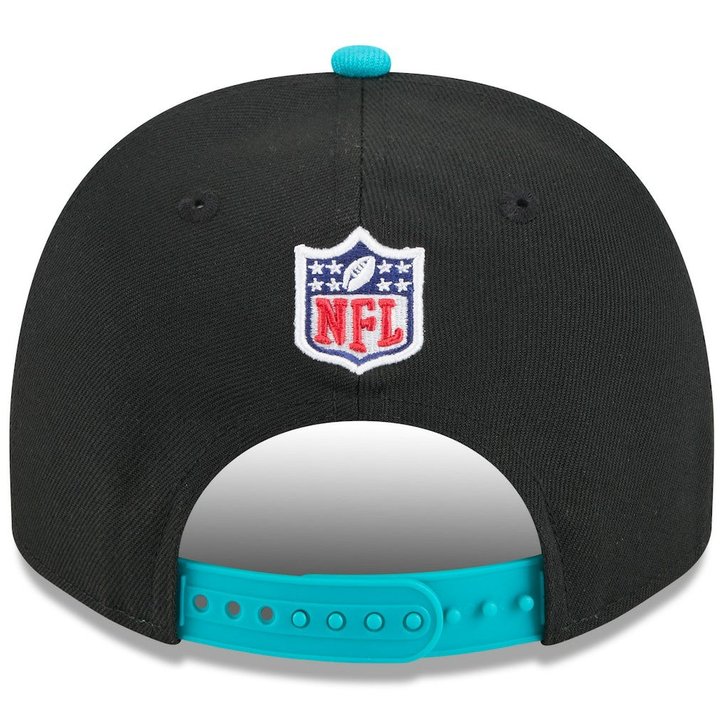 Miami Dolphins New Era Youth 2025 NFL Draft A-Frame 9FIFTY Snapback Hat Black/Aqua