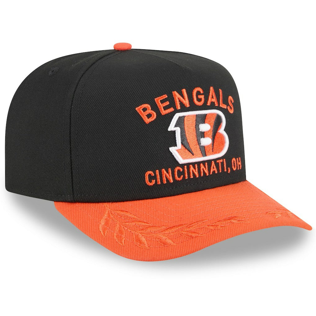 Cincinnati Bengals New Era Youth 2025 NFL Draft A-Frame 9FIFTY Snapback Hat Black/Orange