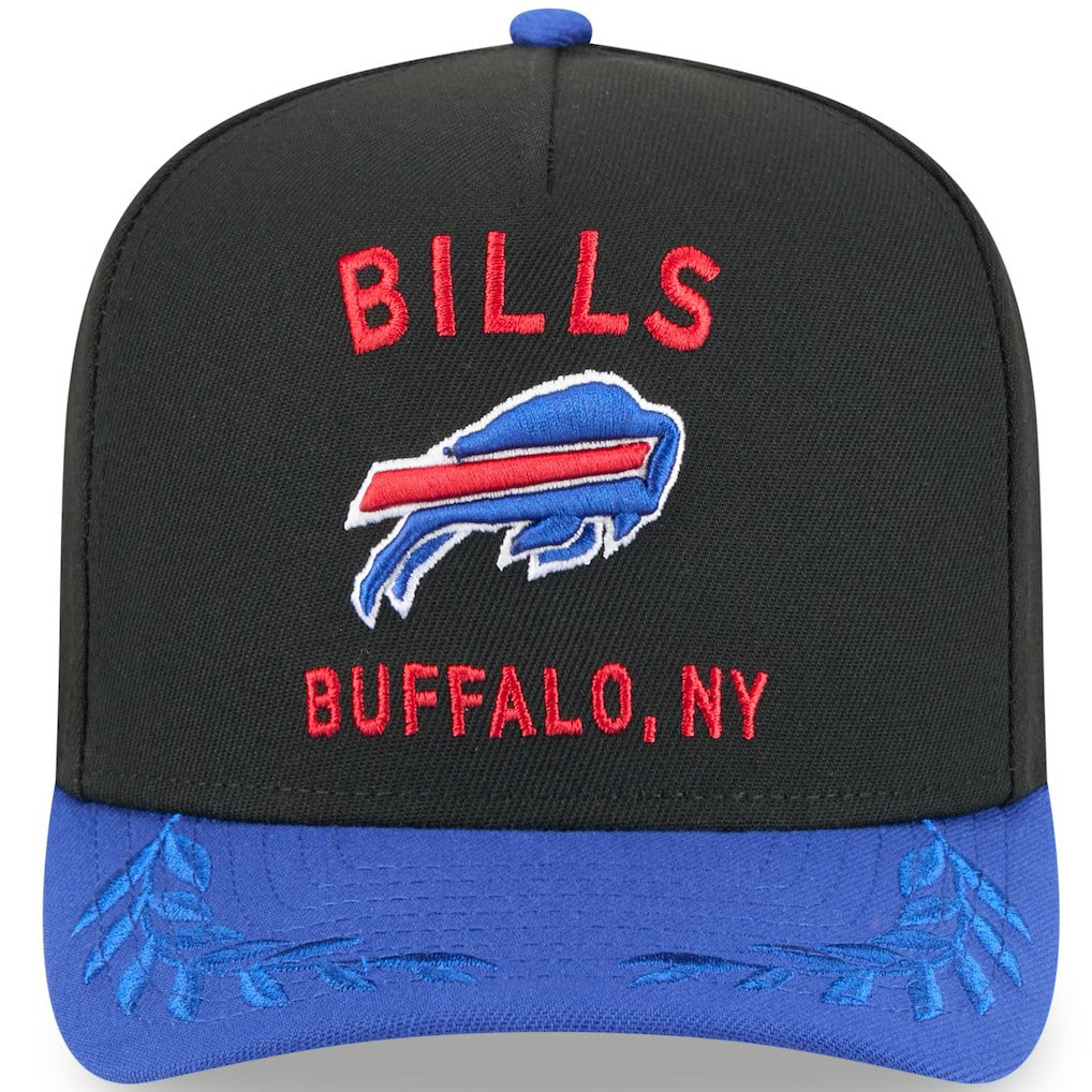 Buffalo Bills New Era Youth 2025 NFL Draft A-Frame 9FIFTY Snapback Hat Black/Royal