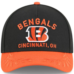 Cincinnati Bengals New Era Youth 2025 NFL Draft 9FORTY A-Frame M-Crown Adjustable Hat Black/Orange
