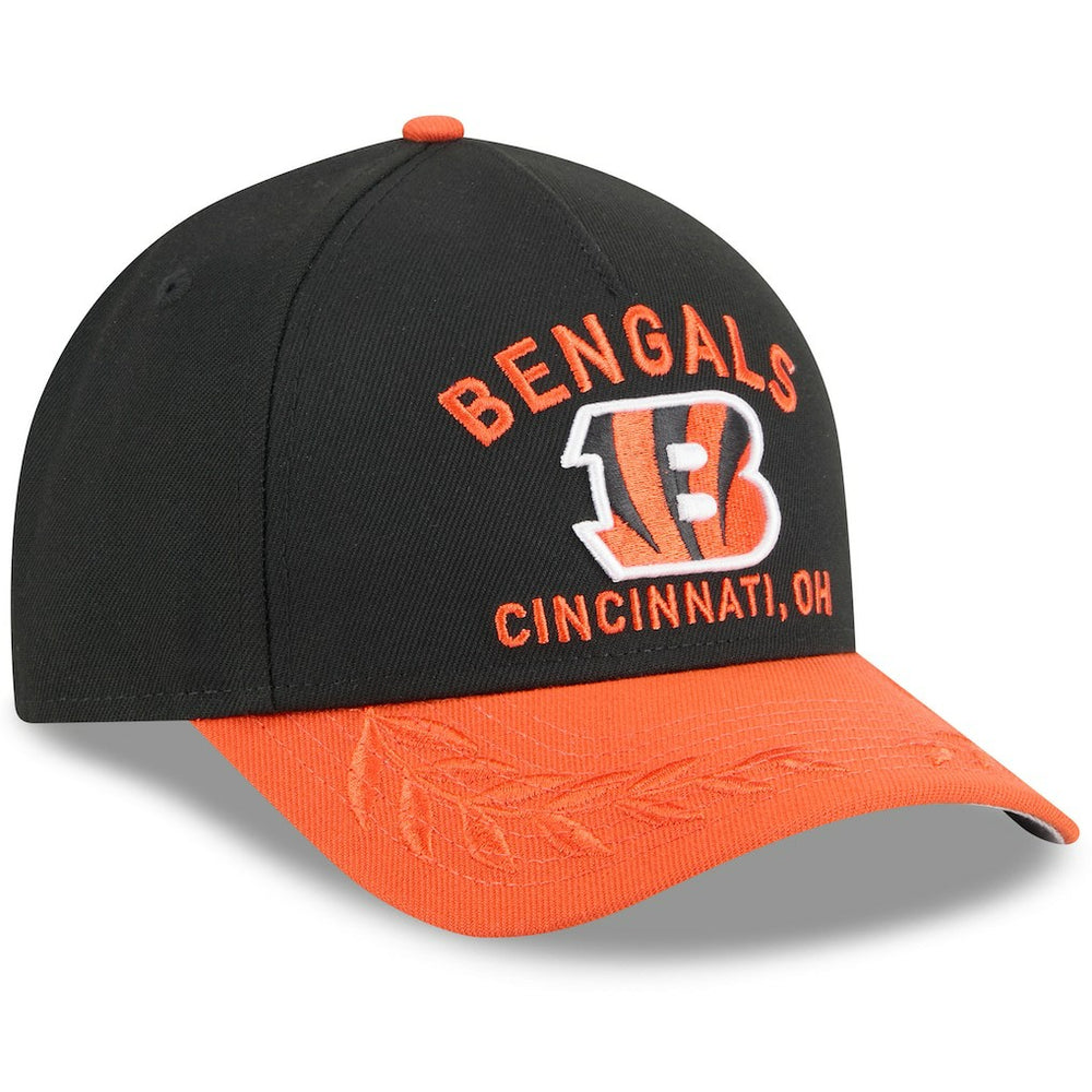 Cincinnati Bengals New Era Youth 2025 NFL Draft 9FORTY A-Frame M-Crown Adjustable Hat Black/Orange