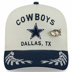 Dallas Cowboys New Era 2025 NFL Draft A-Frame 59FIFTY Fitted Hat Cream/Navy